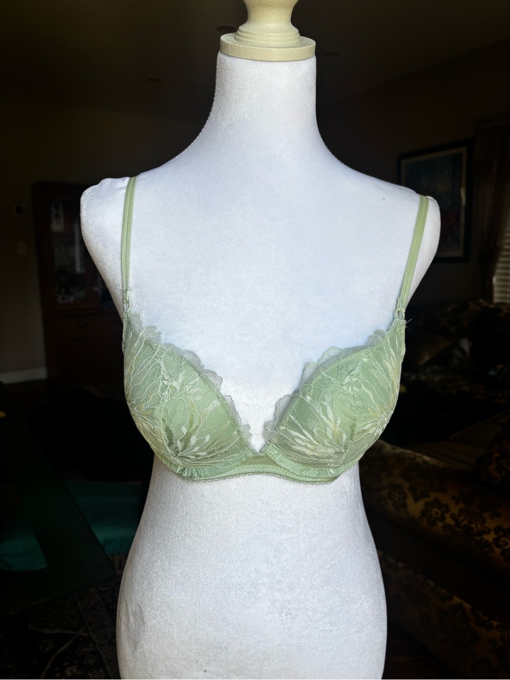 La SENZA Light Green Lace Push-Up Bra